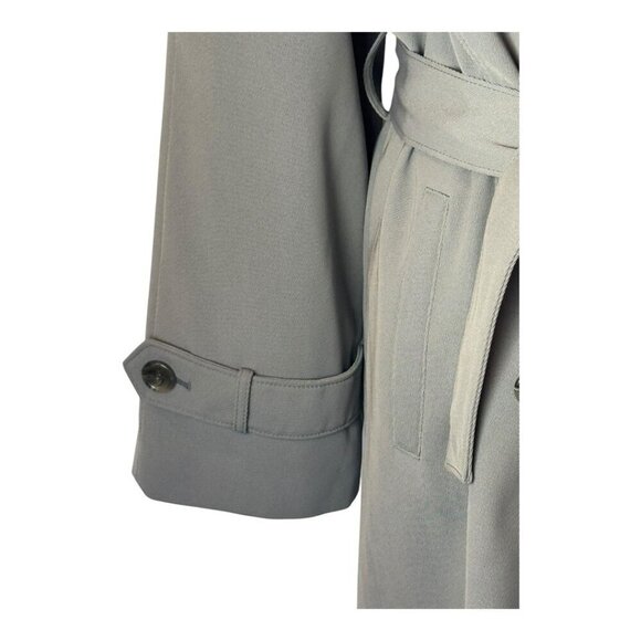 Talbots Coat Women 10 Gray Double Breasted Belted Trench Jacket Outerwear Preppy - Picture 6 of 11